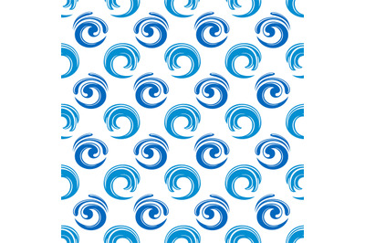 Abstract blue waves seamless pattern design