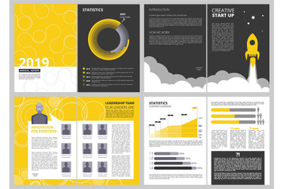 Brochure layout template. Anual report business finance presentation p