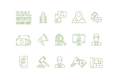 House for sale icons. Realtor rent or selling buildings realty symbols