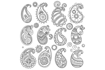 Simple paisley pattern. Traditional eastern culture decoration textile