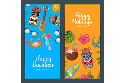 Vector cartoon summer travel web banner templates illustration