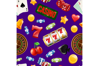 Vector realistic casino gamble pattern or background illustration