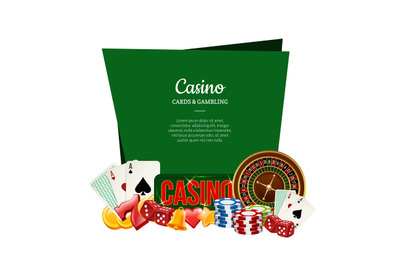 Vector realistic casino gamble with place for text illustration