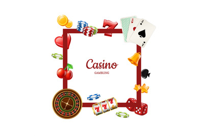 Vector realistic casino gamble with place for text illustration