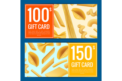 Vector realistic pasta types discount or gift