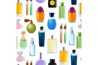 Vector perfume bottles pattern or background illustration