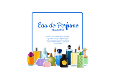 Vector perfume bottles with place for text illustration