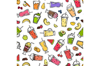 Vector doodle smoothie pattern or background illustration