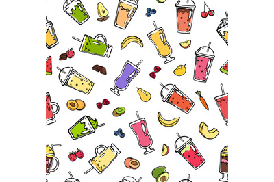 Vector doodle smoothie pattern or background illustration