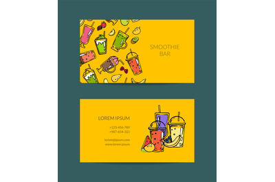 Vector doodle smoothie for cafe or vegan bar illustration