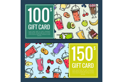 Vector doodle smoothie discount or gift voucher