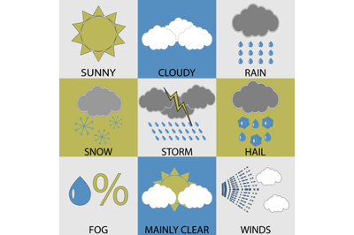 Weather icon set modern