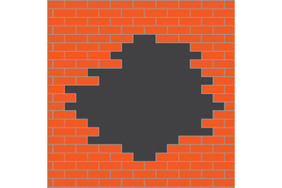 Hole in brick wall