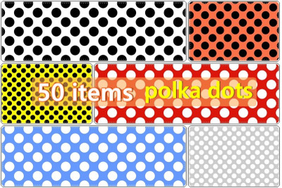 50 Digital Paper, Polka Dot Patterns