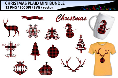 Christmas plaid mini svg bundle