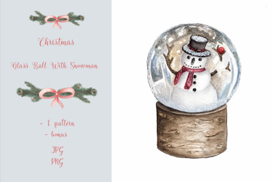 Christmas Glass Ball With Snowman