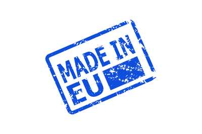 Made in EU, rubber stamp origin country item