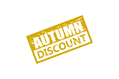 Autumn discount stamp for promo advertising