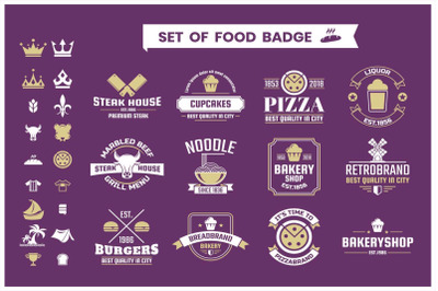 Restaurant Badge &amp; Objects Vector Set