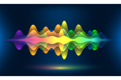 Colorful voice waves or motion sound frequency. Abstract soundtrack en