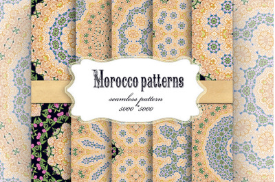 Collection of Seamless patterns, Moroccan, Oriental style.