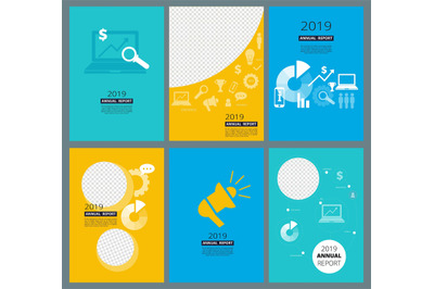 Annual reports covers. Business company brochure design template with