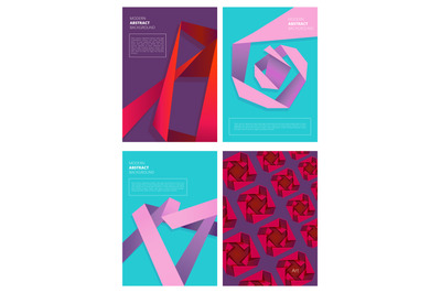 Abstract magazine covers. Modern colored shapes gradient forms geometr