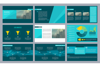 Business presentation template. Magazine pages or slideshow with abstr