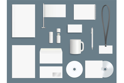 Corporate identity elements. Business stationary mockup collection bra