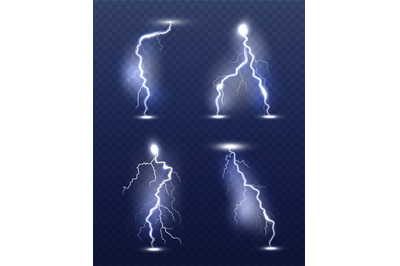 Lightning realistic. Energy glow special weather storm effects power e