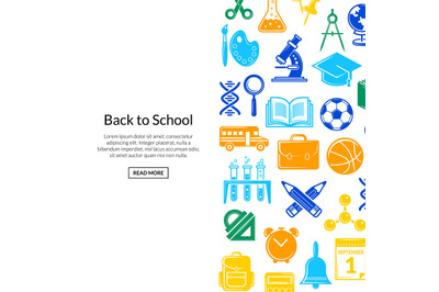 Vector back to school stationery background illustration