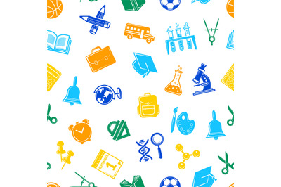 Vector back to school stationery pattern or background illustration