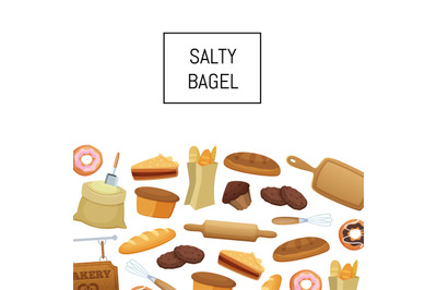 Vector cartoon bakery background illustration web banner