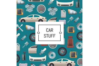 Vector set of car parts background illustration