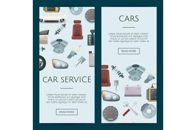 Vector car parts web banner templates illustration