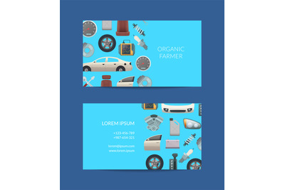 Vector car parts business card template illustration