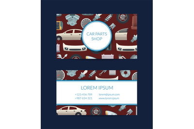 Vector car parts business card template illustration