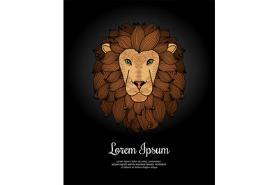 Lion head card template