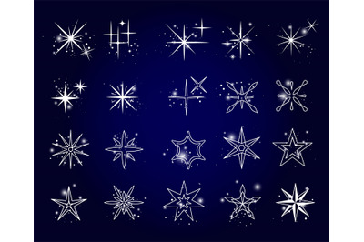 Stars and sparkles icons set