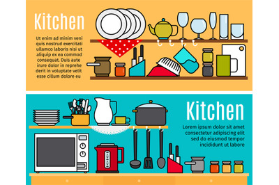 Horizontal kitchen banners templates