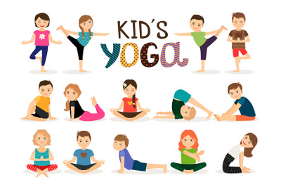 Young kids in yoga poses