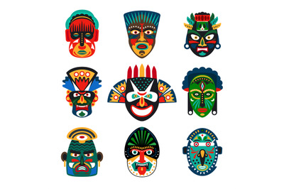 Tribal masks set