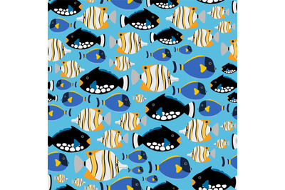 Sea pattern with different fishes