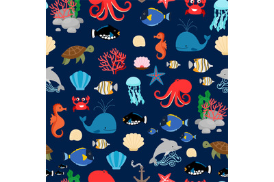 Sea pattern with fishes