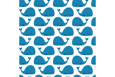 Blue cute whales pattern