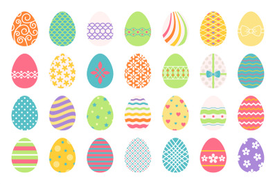 Colored easter eggs icons