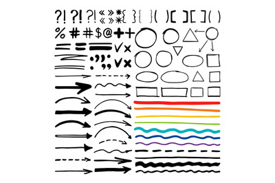 Marker pen written vector shapes