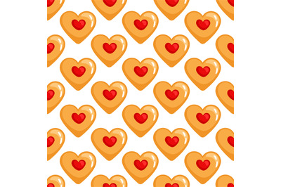 Cookies hearts seamless pattern