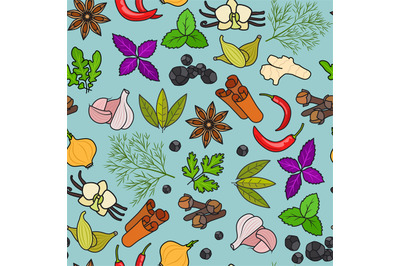 Spices colorful pattern