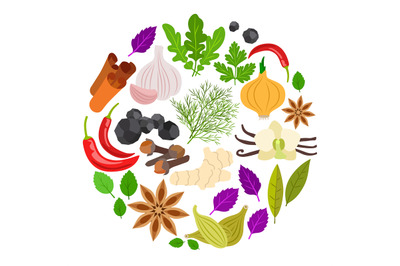 Spices colorful round icon